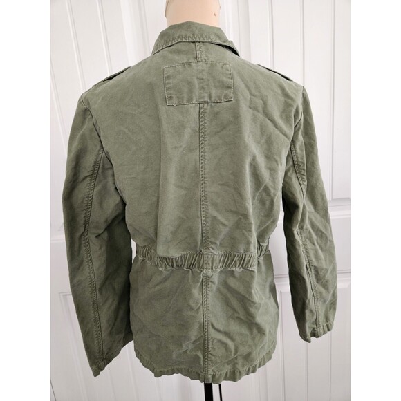 Kensie Jeans Womens Size M Army Green Zip Up Casual Jacket Cadet Collar Pockets - Picture 6 of 9